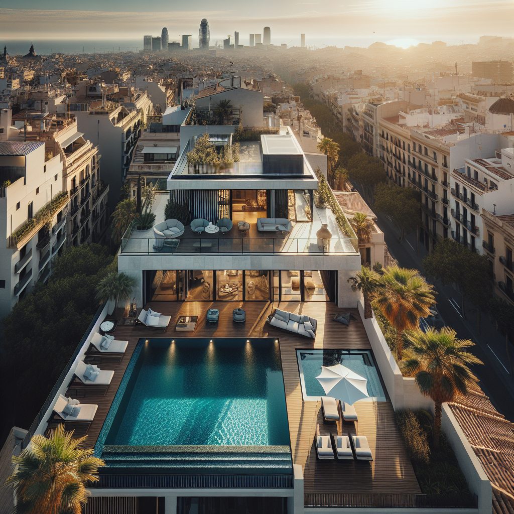 Barcelona Rooftop Elite Villas With Infinity Pool Lounge