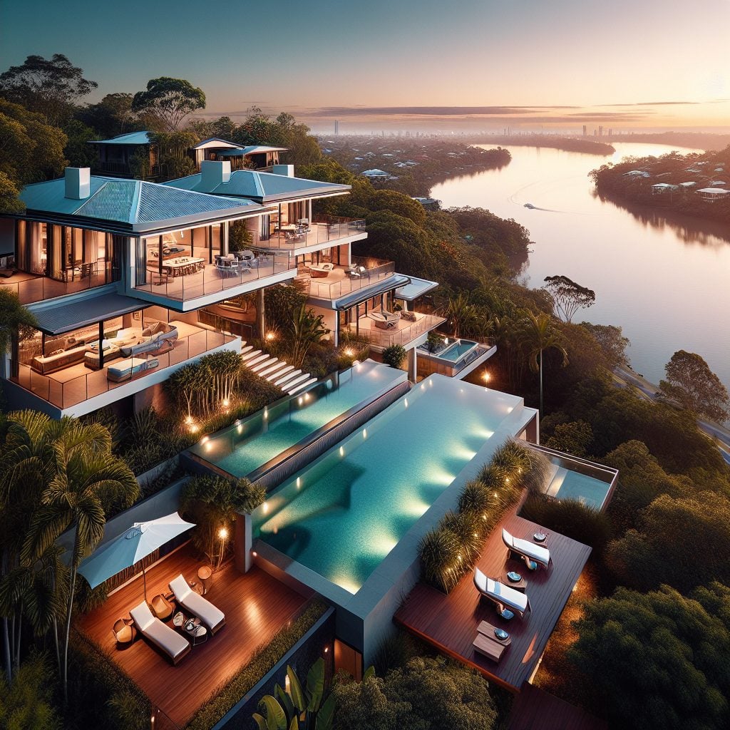 Brisbane Elite Villas With Infinity Pool River
