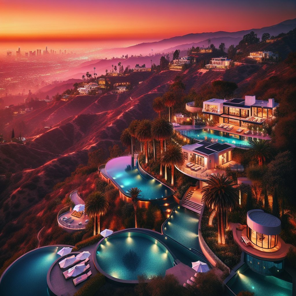 Los Angeles Prestige Hills Villas With Infinity Pool Sunset Views