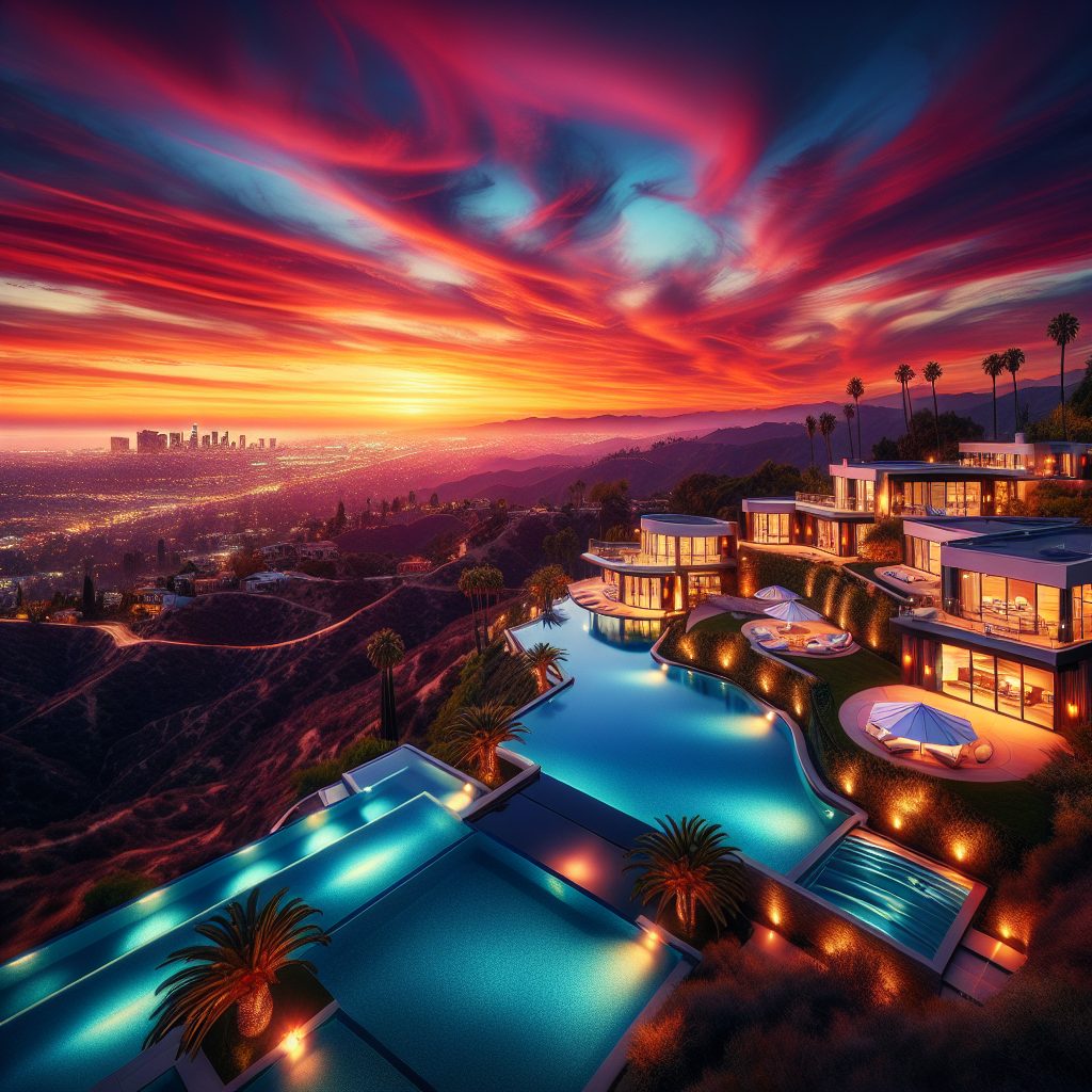Los Angeles Signature Hills Villas With Infinity Pool Sunset
