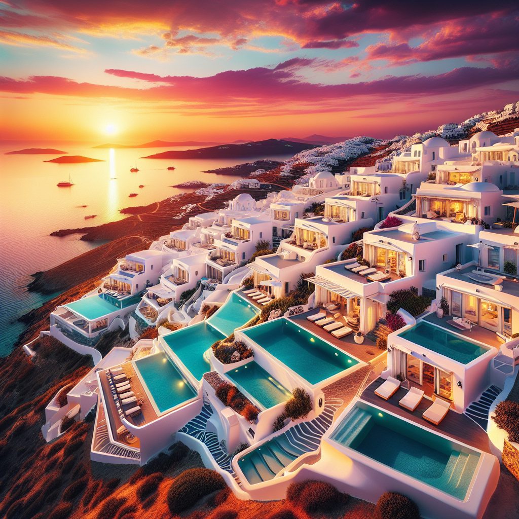Mykonos Platinum White Villas With Infinity Pool Sunset