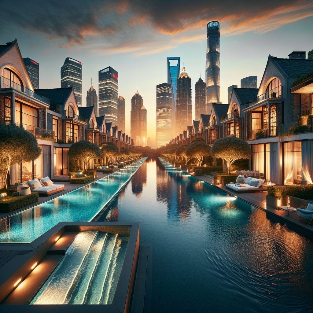 Shanghai Elite Villas With Infinity Pool Skyline